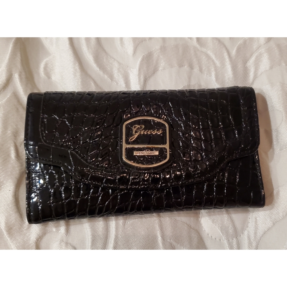 Vintage Guess Black Textured Wallet